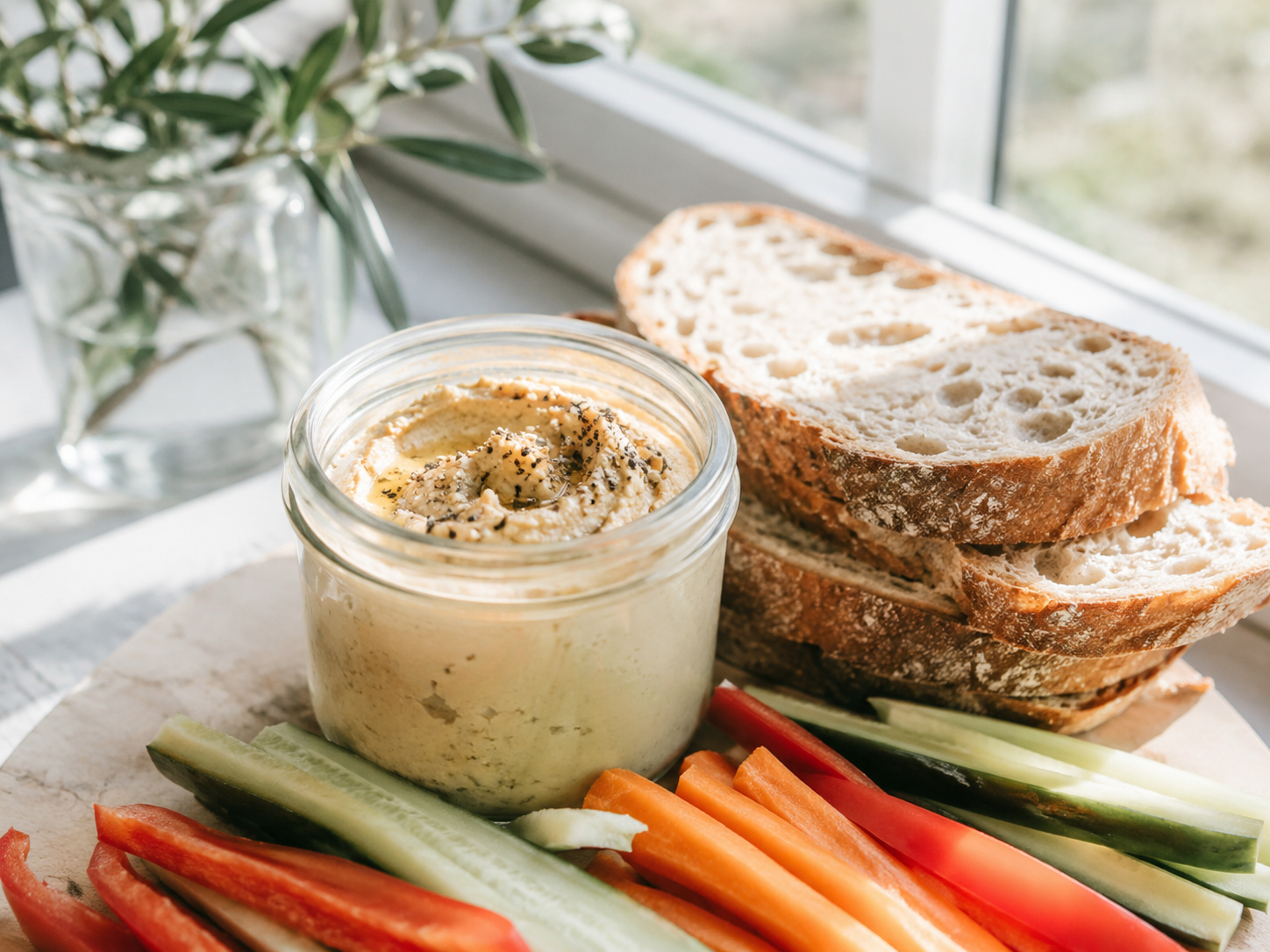 Selbstgemachter Hummus mit Original Bootcamp