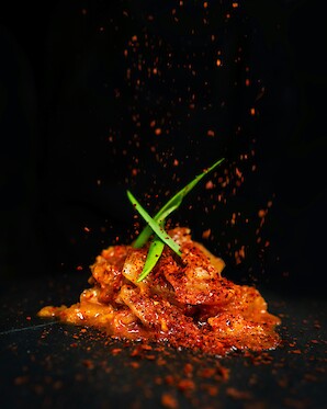 Zubereitetes Kimchi im Glas