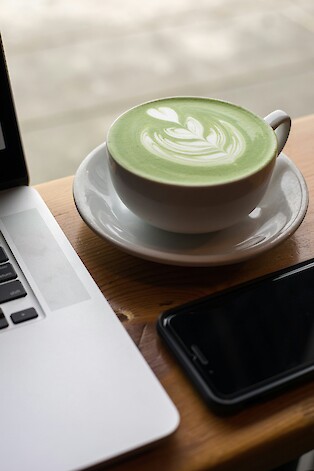 Iced Matcha Latte nahaufnahme